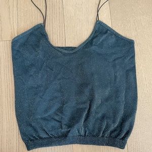 Free People Crop Top in Navy / Black with Gold Size M/L